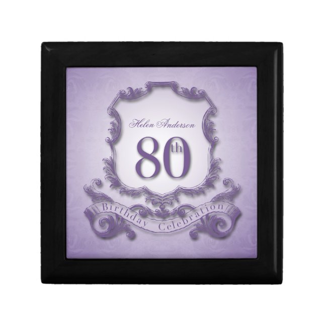 80th Birthday Celebration Personalized Jewelry Box (Front)