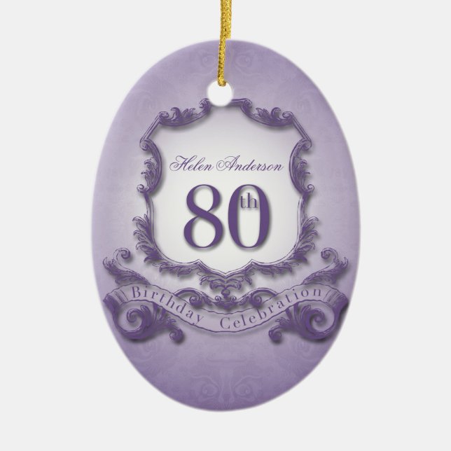 80th Birthday Celebration Personalized Ornament (Front)