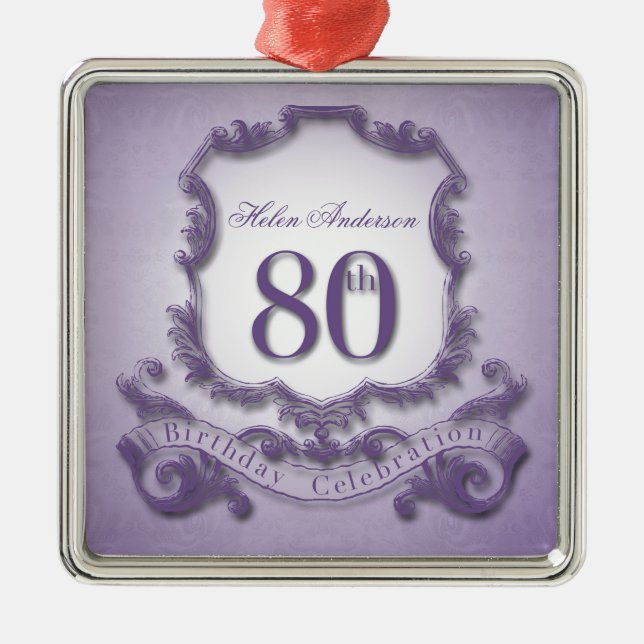 80th Birthday Celebration Personalized Ornament (Front)