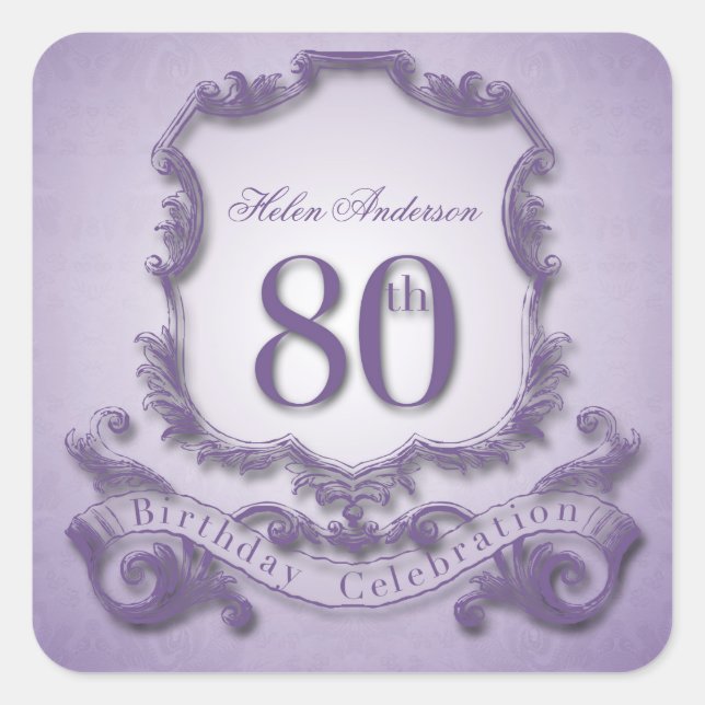 80th Birthday Celebration Personalized Stickers (Front)