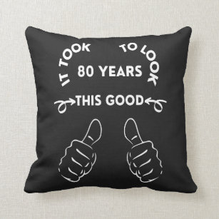 80th Birthday Celebration Throw Pillow
