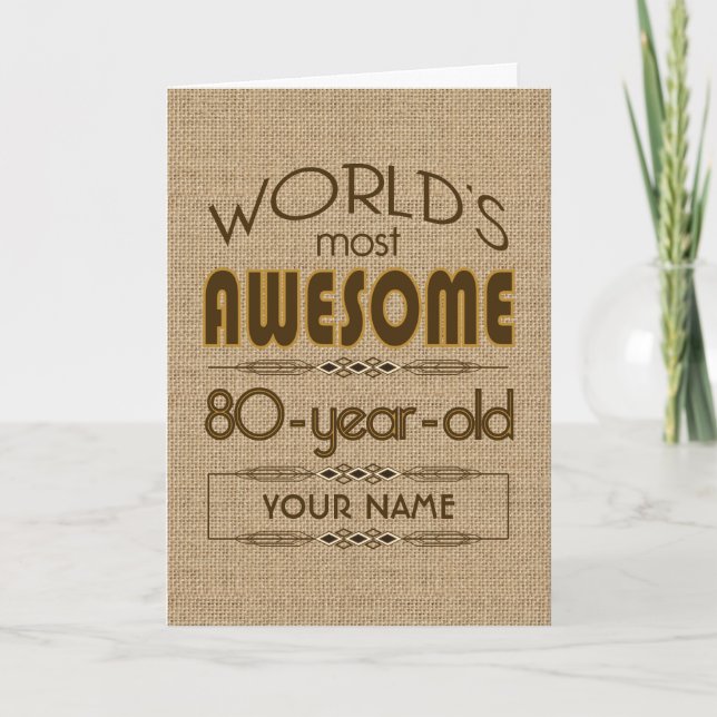 80th Birthday Celebration World Best Fabulous Card (Front)