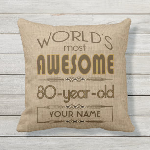 80th Birthday Celebration World Best Fabulous Throw Pillow