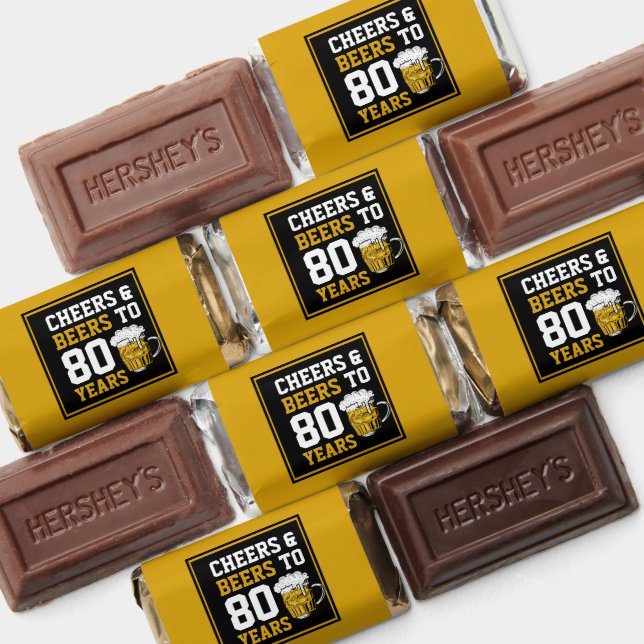80th Birthday Cheers & Beers to 80 Years Hershey's Miniatures (Assorted)