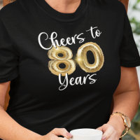 80th Birthday Cheers to 80 Years Gold Balloons