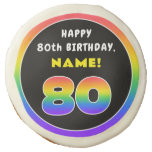 [ Thumbnail: 80th Birthday: Colorful Rainbow # 80, Custom Name ]