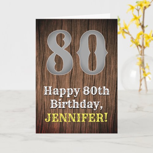 80th Birthday Country Western Inspired Look Name Card