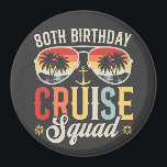 80TH Birthday Cruise Squad Family Matching Circle Magnet<br><div class="desc">80TH Birthday Cruise Squad Crew Vacation Group Family Matching Design Gift Circle Magnet Classic Collection.</div>