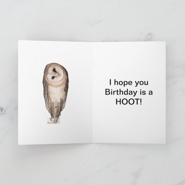 80th birthday, Curious owls card. Card (Inside)