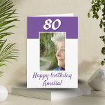 80th Birthday Custom Photo Happy Birthday  Card<br><div class="desc">80th Birthday Custom Photo Happy Birthday Card. 80th Birthday Custom Photo Happy Birthday Card. Personalize with your photo and text on the front and your message inside the card or erase it. You can also change the age.</div>