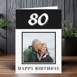 80th Birthday Custom Photo Personalized Card<br><div class="desc">80th Birthday Custom Photo Personalized Card. Personalized 80th birthday greeting card for someone celebrating 80 years. This modern and simple design features the age,  photo and Happy birthday card. Add your photo into and message inside or erase it. You can also change the year number.</div>