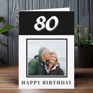 80th Birthday Custom Photo Personalized Card
