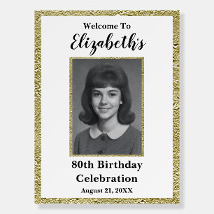 80th Birthday Custom Photo Welcome Sign