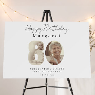 80th Birthday Custom Photo Welcome Sign