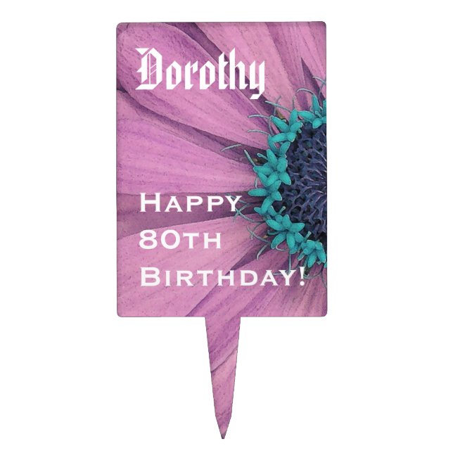 80th Birthday Daisy or Any Year Daisy Cake Topper (Front)
