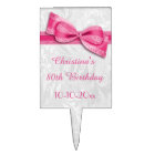 80th Birthday Damask and Faux Bow