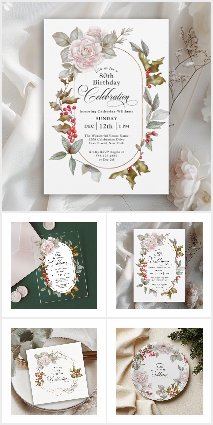 80th Birthday December Feminine Floral