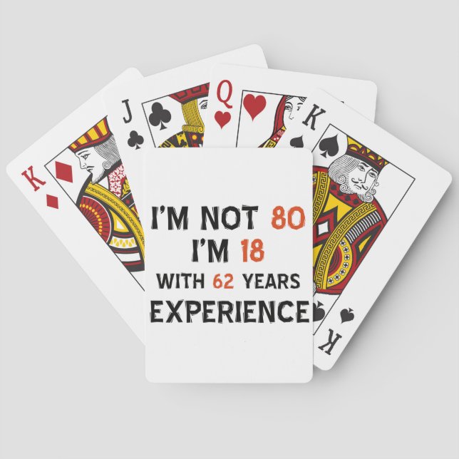 80th birthday designs poker cards (Back)