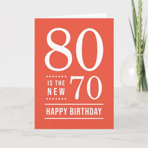 80th Birthday Editable Color 80 is the new 70 Card