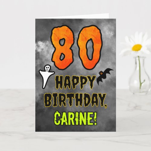 80th Birthday Eerie Halloween Theme  Custom Name Card