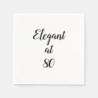 80th Birthday Elegant at 80 Napkins