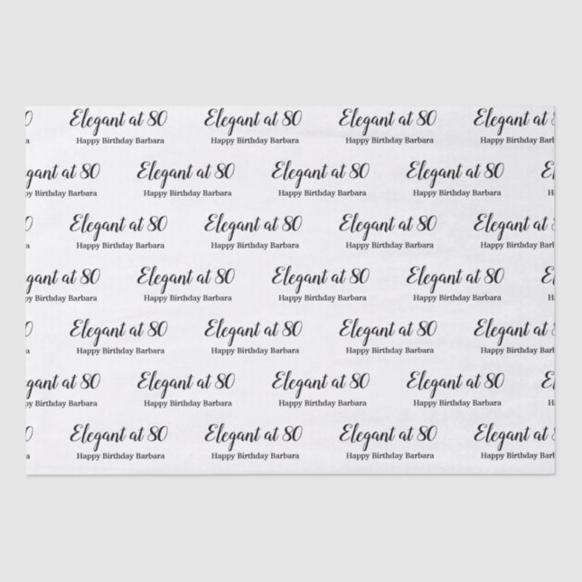 80th Birthday Elegant at 80 Personalize  Tissue Paper (Front)