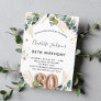 80th birthday eucalyptus greenery glitter elegant invitation