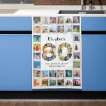 80th Birthday Family Photo Collage Template Kitchen Towel<br><div class="desc">Make that special person feel very loved with this wonderful photo kitchen towel birthday gift. Add your favorite images to create a heartfelt keepsake with loving memories.</div>
