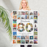 80th Birthday Family Photo Template Fleece Blanket<br><div class="desc">Make that birthday gift a very special memories keepsake with this wonderful photo blanket. Add your favorite images to create a heartfelt and touching present.</div>