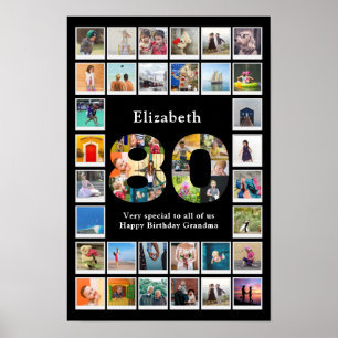 80th Birthday Family Photo Template Keepsake Poster