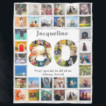 80th Birthday Family Photo Template Large Fleece Blanket<br><div class="desc">Make that birthday gift a very special memories keepsake with this large wonderful photo blanket. Add your favorite images to create a heartfelt and touching present.</div>