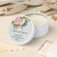 80th Birthday Floral Favor Thank you Name Date