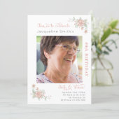 80th Birthday Floral Photo Invitation (Standing Front)