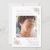 80th Birthday Floral Photo Invitation (Front)