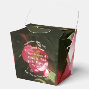 80th birthday flower photo humor text party favor boxes