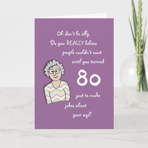 80th Birthday For Her_Funny Card