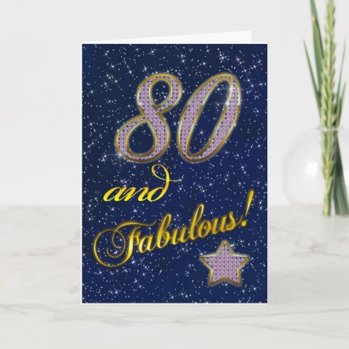 80th birthday for someone Fabulous Card