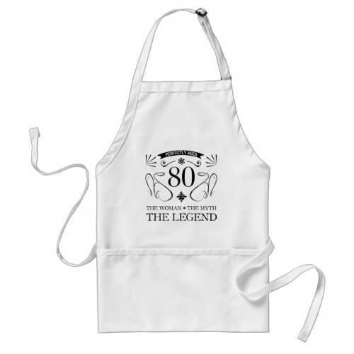 80th Birthday For Women Adult Apron