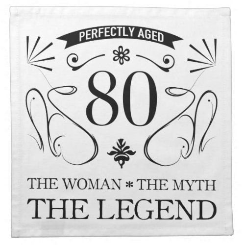 80th Birthday For Women Cloth Napkin