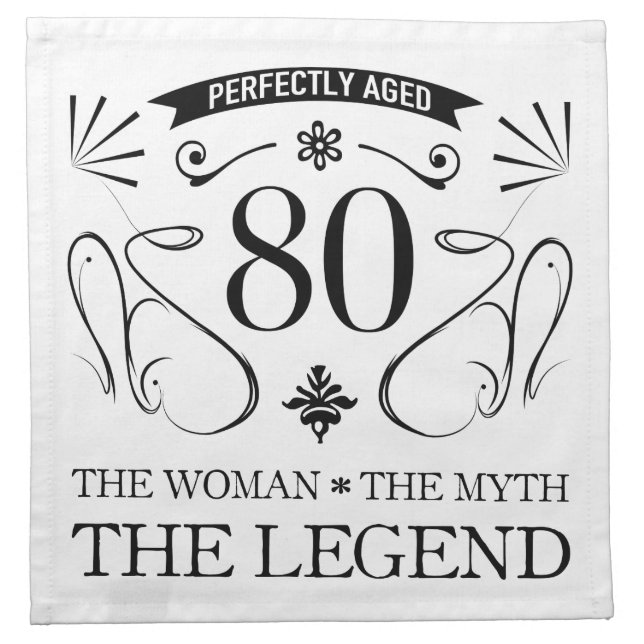 80th Birthday For Women Cloth Napkin (Front)
