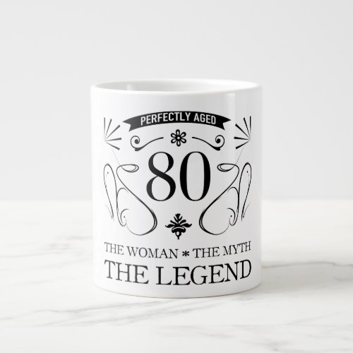 80th Birthday For Women Giant Coffee Mug