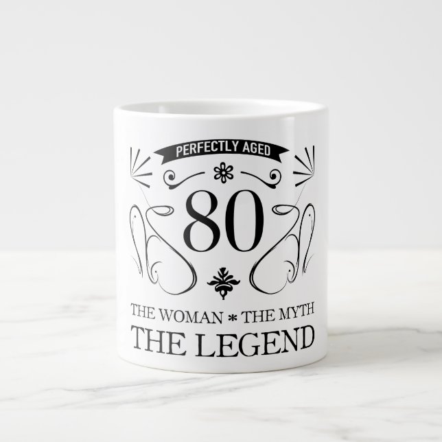 80th Birthday For Women Giant Coffee Mug (Front)