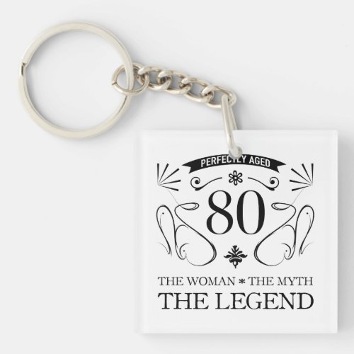 80th Birthday For Women Keychain