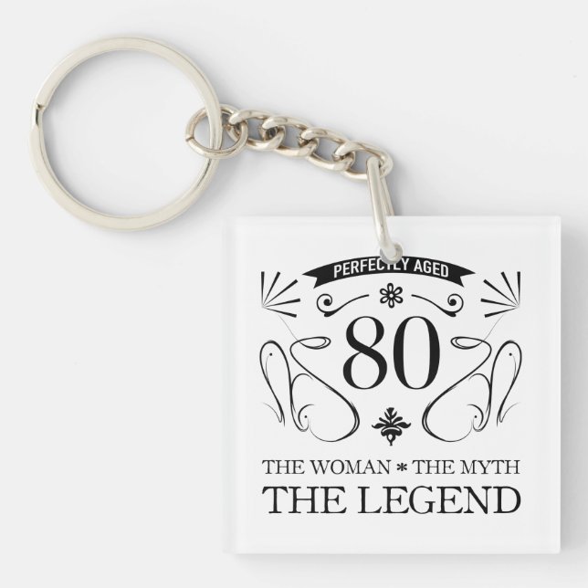 80th Birthday For Women Keychain (Front)