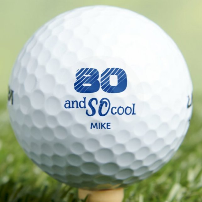 80th Birthday Friend Gift – Blue Cool 80 Years Golf Balls (Creator Uploaded)