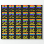 [ Thumbnail: 80th Birthday: Fun, Colorful Rainbow Inspired # 80 Wrapping Paper ]