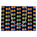 [ Thumbnail: 80th Birthday: Fun Rainbow Event Number 80 Pattern Gift Bag ]
