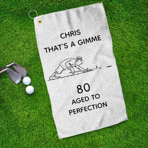 80th Birthday Funny Golfer Personalized Name Golf  Towel