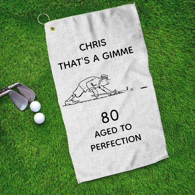 80th Birthday Funny Golfer Personalized Name Golf  Towel (Creator Uploaded)