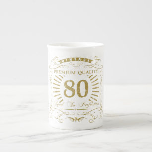 80th Birthday Gag Gift Bone China Mug